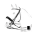 Equipe Rolled Double Bridle with Swaroski Crystals and Reins BR61-Black